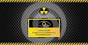 Abstract warning background, attention. Warning sign banner with hazard symbol. internet danger concept, technology, network