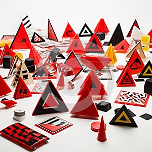 Abstract Warning Signs: A Captivating Display of Caution and Urgency