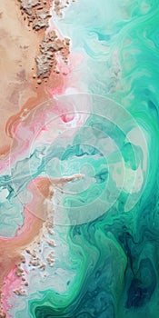 Abstract Water Background In Pink And Green