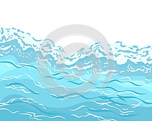 Abstract water background, sea waves, water texture. Delicate blue colors. Background with copy space.