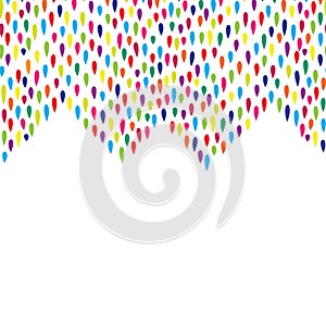 Abstract water drop pattern. Zig-zag spot background. Raindrop dot seamless border