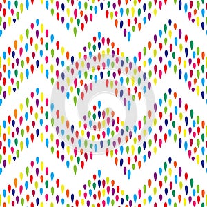 Abstract water drop seamless pattern. Raindrop dots background. Zig zag line ornament