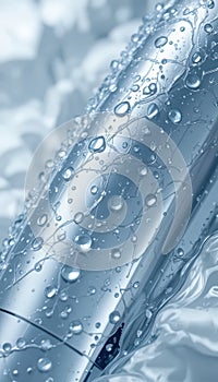 Abstract Water Droplets on Metallic Surface