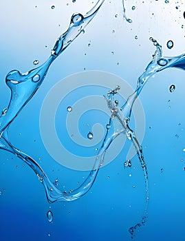 Abstract Water Drops Background with Flowing Drop AI-Generated