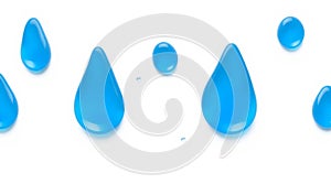 Water drops on white background
