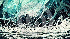 abstract water illustration in the style of roots, ai generated image