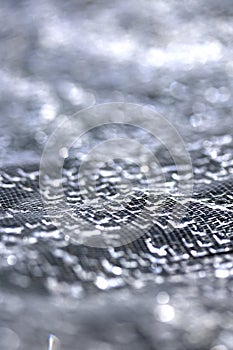 Abstract water liquid droplets on lace lines boketh soft beautiful background