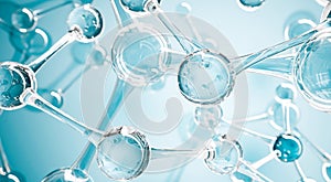 Abstract water molecules design. Atoms formula. Abstract dna background for chemistry science banner or flyer. Science