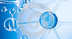 Abstract water molecules design. Atoms formula. Abstract dna background for chemistry science banner or flyer. Science