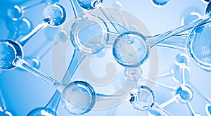 Abstract water molecules design. Atoms formula. Abstract dna background for chemistry science banner or flyer. Science