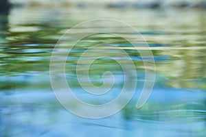 Abstract Water Reflections with Blue and Green Hues, Eye-Level View