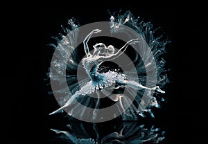 Abstract water splash. Ballerina dance in water. Abstract background. Created with generative AI technologies