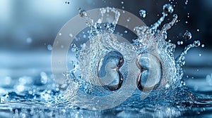 Abstract Water Splash Creating Kidney-Shaped Splash in the Water