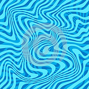 Abstract Water Splash Seamless Pattern with Swirl Waves. Azure Cartoon Water Ripple Texture. Vector Illustration of