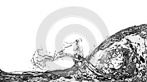 Abstract Water Splash on White Background