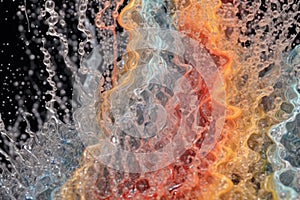 abstract water spray pattern from leaky hose