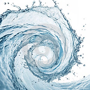 Abstract water vortex isolated on white background photo