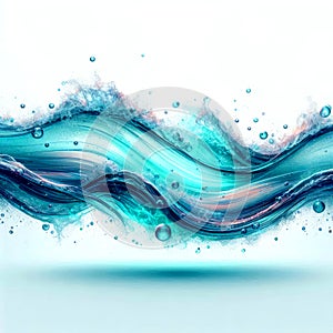 Abstract Water Wave Background With Bubbles,