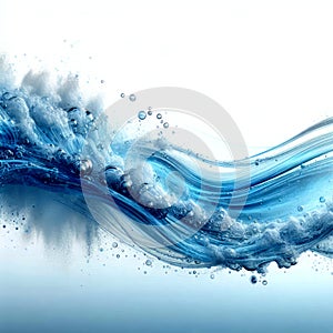 Abstract Water Wave Background With Bubbles,