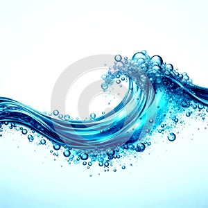 Abstract Water Wave Background With Bubbles,