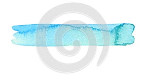 Abstract watercolor and acrylic line brush stroke blot painting. Blue Color design element. Texture paper. Isolated on white