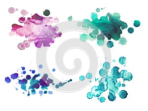 Abstract watercolor aquarelle hand drawn colorful photo