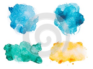 Abstract watercolor aquarelle hand drawn colorful photo