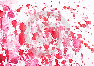 Abstract watercolor aquarelle hand drawn red blood