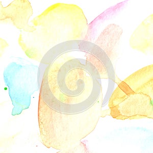 Abstract watercolor background from colorful stains, spots. Multicolor artistic palette, canvas from the spread of wet blotches of