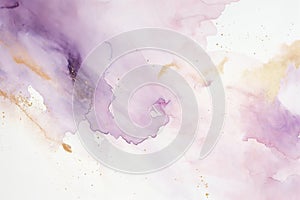 An abstract watercolor background with gentle pastel tones of light pink and purple. Generative AI.