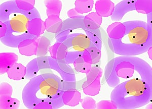 Abstract watercolor background with lilac and yellow spots