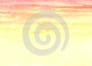 Abstract watercolor background. Orange evening sky