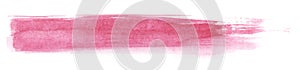 Abstract watercolor background. Pink spot. Template for the title bar. Brush stroke. Line. Red stripe. Isolated on a white
