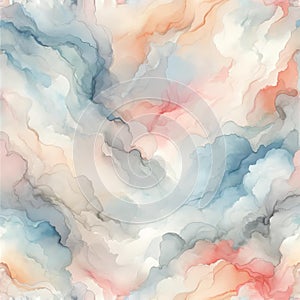 Abstract Watercolor Background with Soft Pastel Colors, AI Generated