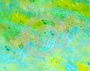 Abstract watercolor background in yellow green vintage color. design concept .Turquoise Paper Texture.Watercolor
