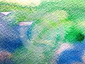 Abstract watercolor blue and green background