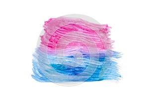 Abstract watercolor blue and pink texture art hand painted on white background