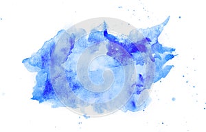 Abstract watercolor blue stain