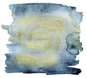Abstract Watercolor Blue and Yellow Background