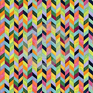 Abstract watercolor chevron seamless pattern. Water color stripes background