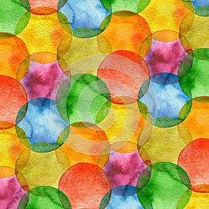 Abstract watercolor circle painted background