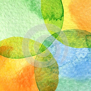 Abstract watercolor circle painted background