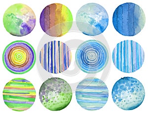 Abstract watercolor circle painted background. Texture paper. Is