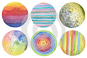 Abstract watercolor circle painted background. Texture paper. Is