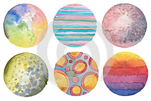 Abstract watercolor circle painted background. Texture paper. Is