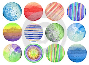 Abstract watercolor circle painted background. Texture paper. Is