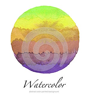 Abstract watercolor circle painted background. Texture paper. Is