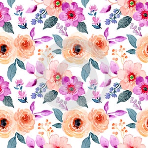 abstract watercolor floral seamless pattern