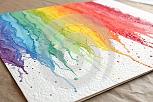 Abstract watercolor flowing painted background photo