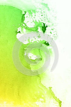 Abstract watercolor green and ellow background, raster illustration car